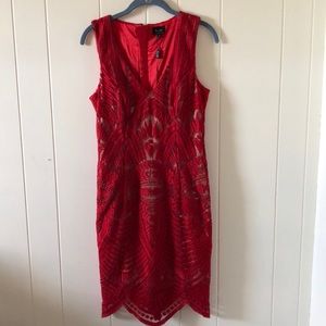 Red Bardot dress
